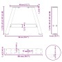 Patas de mesa de centro forma A 2uds acero negro 50x(30-31) cm