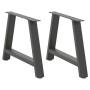Patas de mesa centro forma A 2uds acero antracita 70x(42-43) cm