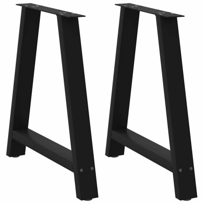 Patas de mesa de centro forma A 2uds acero negro 80x(72-73) cm