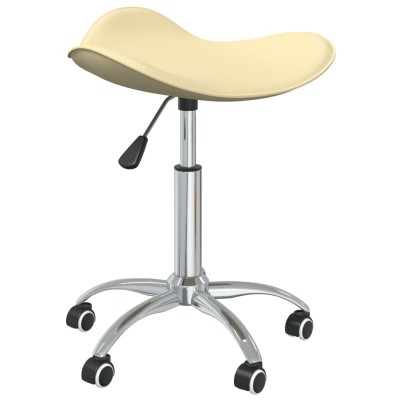 Silla de oficina de cuero sintético color crema