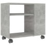 Mesa auxiliar de madera contrachapada gris hormigón 70x35x55 cm