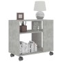 Mesa auxiliar de madera contrachapada gris hormigón 70x35x55 cm