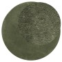 Alfombra pelo corto suave lavable HUARTE verde bosque Ø 100 cm
