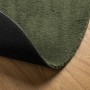 Alfombra pelo corto suave lavable HUARTE verde bosque Ø 100 cm