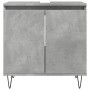 Armario de baño madera de ingeniería gris hormigón 58x33x60 cm