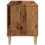 Mueble para discos madera de ingeniería envejecida 100x38x48 cm