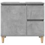 Mueble de lavabo madera ingeniería gris hormigón 65x33x60 cm