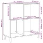 Mueble para discos madera ingeniería envejecida 84,5x38x89 cm