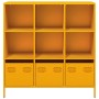 Aparador de acero amarillo mostaza 101,5x39x103,5 cm