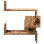 Estantería de pared de esquina madera envejecida 40x40x49,5 cm