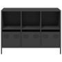 Aparador de acero laminado en frío negro 101,5x39x73,5 cm