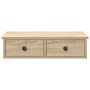 Estante de pared con cajones madera contrachapada roble sonoma