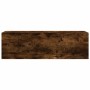 Mueble pared baño madera ingeniería roble ahumado 100x25x30cm