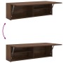 Mueble de pared baño madera ingeniería roble marrón 100x25x30cm