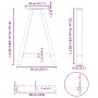 Patas de mesa centro forma A 2uds acero antracita 60x(72-73) cm