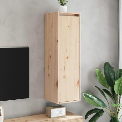 Armario de pared 2 unidades madera maciza de pino 30x30x100 cm