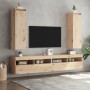 Armario de pared 2 unidades madera maciza de pino 30x30x100 cm