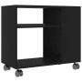 Mesa auxiliar de madera contrachapada negro 70x35x55 cm