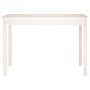 Mesa de comedor madera maciza de pino blanca 110x55x75 cm