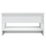 Mesa de centro madera contrachapada blanca 80x50x40 cm
