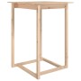 Mesa alta de bar de madera maciza de pino 80x80x110 cm