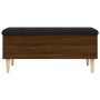 Banco con almacenaje madera ingeniería roble marrón 102x42x46cm