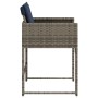 Sillones de jardín con cojines 4 uds ratán sintético gris