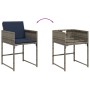 Sillones de jardín con cojines 4 uds ratán sintético gris