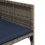 Sillones de jardín con cojines 4 uds ratán sintético gris