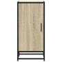 Aparador madera ingeniería y metal roble Sonoma 35,5x35x76 cm