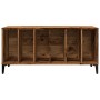 Mueble para discos madera de ingeniería envejecida 100x38x48 cm