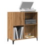 Mueble para discos madera ingeniería roble artisan 84,5x38x89cm