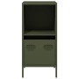 Aparador de acero laminado en frío verde oliva 35x39x73,5 cm