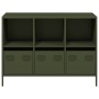Aparador de acero laminado en frío verde oliva 101,5x39x73,5 cm