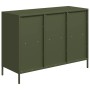 Aparador de acero laminado en frío verde oliva 101,5x39x73,5 cm