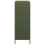 Aparador de acero verde oliva 39x35x103,5 cm
