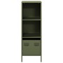 Aparador de acero verde oliva 35x39x103,5 cm
