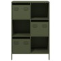 Aparador de acero verde oliva 68x39x103,5 cm