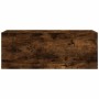 Mueble de pared baño madera ingeniería roble ahumado 80x25x30cm