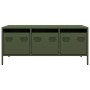 Mesa de centro acero laminado frío verde oliva 101,5x50x43,5 cm