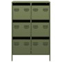 Aparador acero verde oliva 68x39x101,5 cm