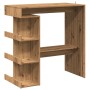 Mesa bar con estante almacenaje roble artisan 100x50x101,5 cm