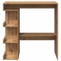 Mesa bar con estante almacenaje roble artisan 100x50x101,5 cm