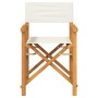 Sillas de director plegables 2 uds madera maciza teca crema