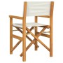 Sillas de director plegables 2 uds madera maciza teca crema