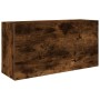 Mueble de pared baño madera ingeniería roble ahumado 80x25x40cm