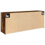 Mueble pared baño madera ingeniería roble ahumado 100x25x40 cm
