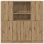 Set de muebles cocina 3 pzas madera ingeniería roble artesanal