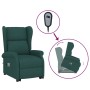 Sillón de masaje elevable tela verde oscuro