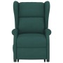 Sillón de masaje elevable tela verde oscuro